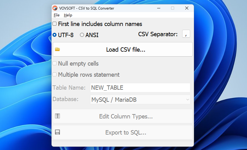 CSV to SQL Converterͼ1