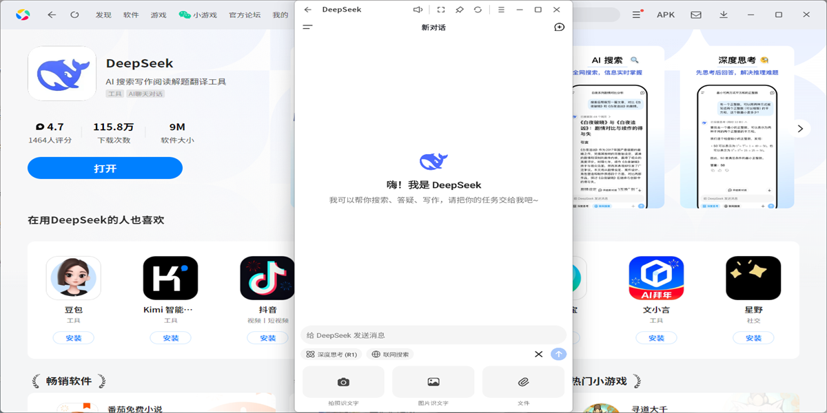DeepSeekӦõ԰windowsͻ˽ͼ